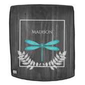 Sac à dos personnalisé turquoise Dragonfly Rustic (Devant amovible)