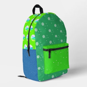 Sac à dos pois artistiques bleu vert