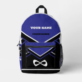 Sac à dos pom-pom girl, BLEU, blanc & noir 1 COULE (Recto)