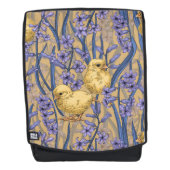 Sac À Dos Poulets et hyacinthes jaunes (Devant)