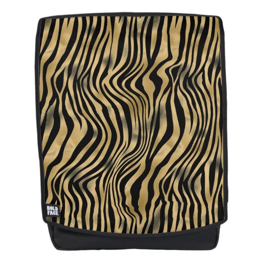 Sac À Dos Rayures de tigre noir et or (Devant)