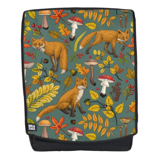 Sac À Dos Renard d'automne sur pin vert (Devant)