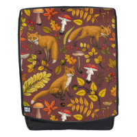 Renards d'automne sur chocolat brun