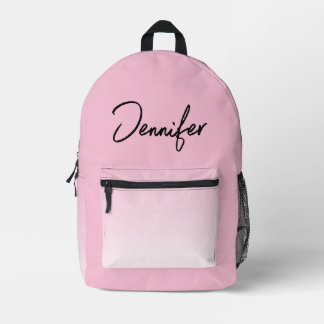 Sac à dos rose en poudre personnalisé avec nom per