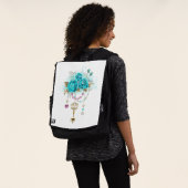 Sac À Dos Roses turquoise avec touches (Porté)