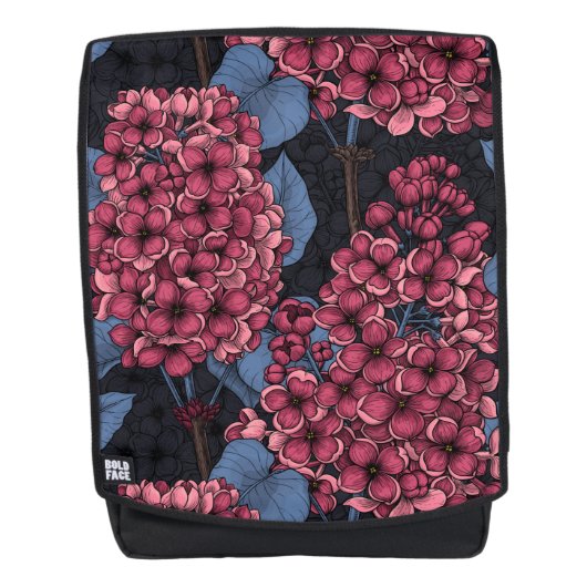 Sac À Dos Rouge lilas sur bleu foncé (Devant)