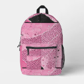 Sac à dos scolaire à imprimé léopard rose tendance (Recto)