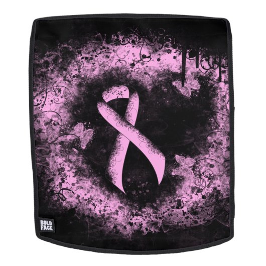 Sac À Dos Sensibilisation rose Ruban Grunge Coeur (Devant amovible)