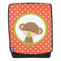 Singe-bébé Brown avec Pacificateur en Pois