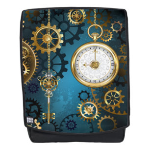 Sac À Dos Steampunk Arrière - plan turquoise avec Gears