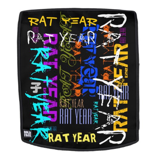 Sac À Dos Style Graffiti répétitif Rat Metal Année 2020 Back (Devant amovible)