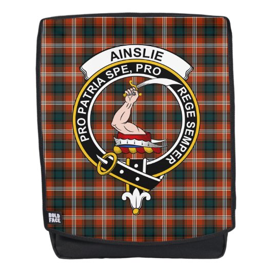 Sac À Dos Tartan Plaid De L'Ainslie Clan Crest (Devant)