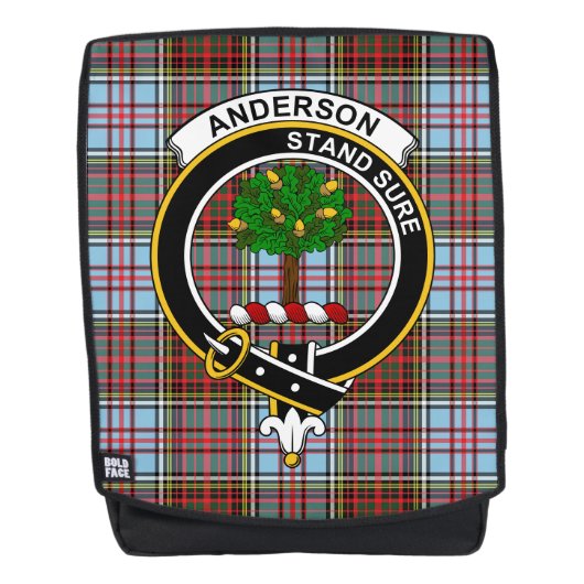 Sac À Dos Tartan Plaid De L'Ancienne Crest Clan Anderson (Devant)