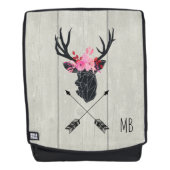 Sac À Dos Tête de cerf géométrique avec fleurs et flèches cr (Devant)