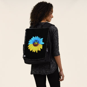 Sac À Dos Tournesol aquarelle ukrainien drapeau bleu jaune