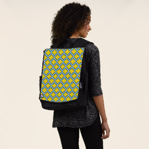 Sac À Dos Trellis jaune et bleu bébé, treillis, Quatrefoil