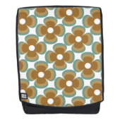 Sac À Dos Trendy Teal Caramel Retro Groovy Flowers Seamless (Devant)