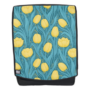 Sac À Dos Tulipes en bleu et jaune