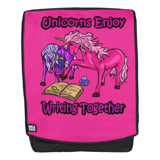 Sac À Dos Unicornes aiment écrire ensemble (Devant)