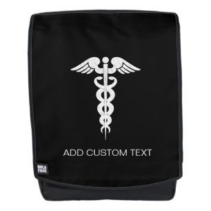 Sac À Dos Université Médicale de blanc de noir de caducée