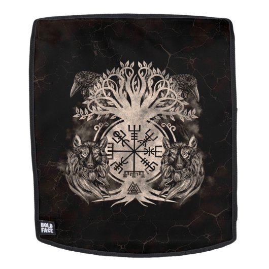 Sac À Dos Vegvisir -Yggdrasil Avec Ravens & Wolves (Devant amovible)