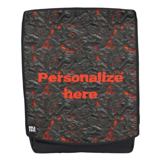 Sac À Dos Volcan de lave molle noir et rouge (Devant)