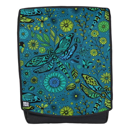 Sac À Dos Voler, pilonner la libellule en bleu (Devant)