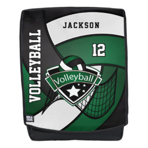 Sac À Dos Volleyball dans vert-foncé, noir et blanc