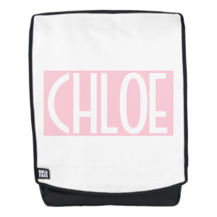 Sac À Dos Votre nom Texte blanc gras sur rose clair