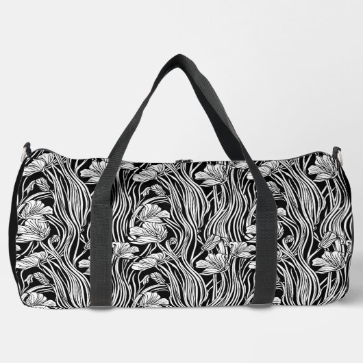 Sac à double floral en ligne monochromatique (Recto)