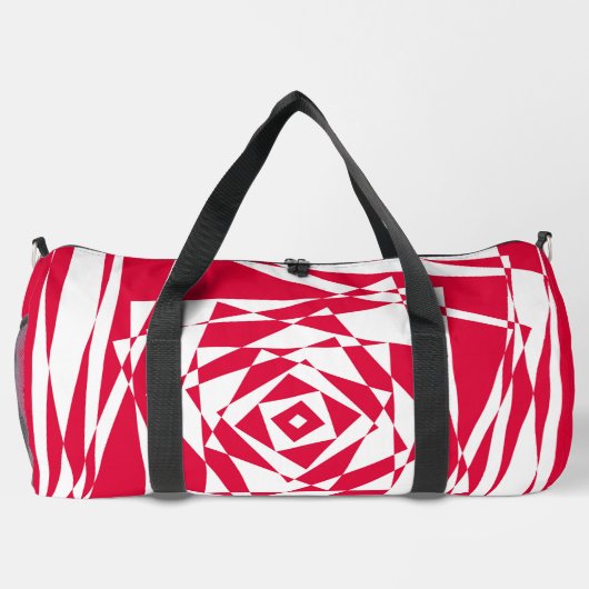 Sac à double illusion Abstrait blanc et rouge - Gr (Verso)