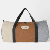 Sac à duffel Brown, gris, ivoire et personnalisé (Verso)