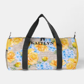 Sac à duffel floral Rose jaune et Hydrangée bleue (Verso)