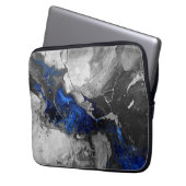 Sac À Électronique De Design Marbre Noir Bleu Élég (devant gauche)