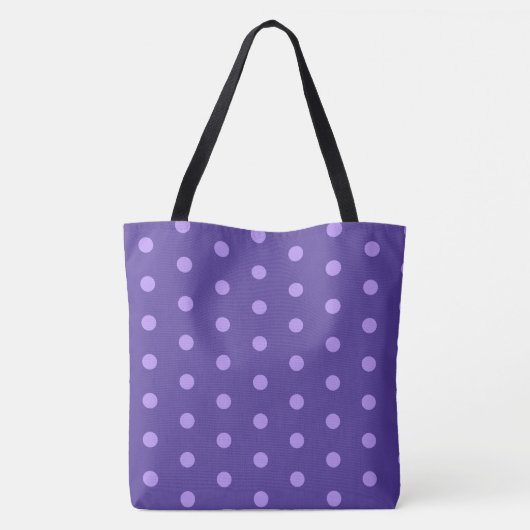 Sac à épaule à motif pourpre à point Polka (Dos)