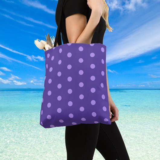 Sac à épaule à motif pourpre à point Polka