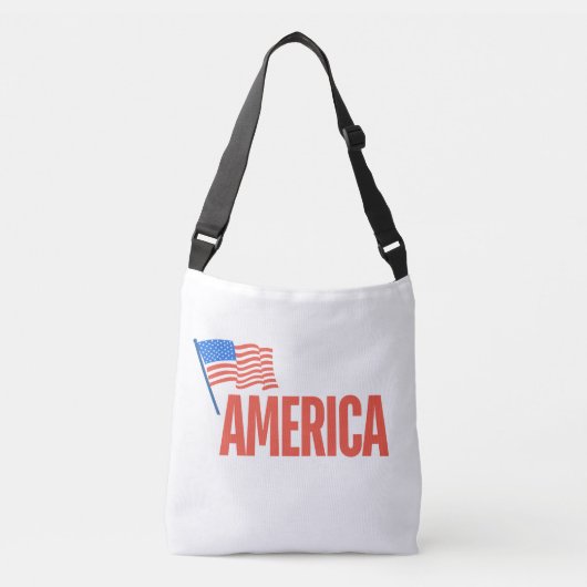Sac à épaule patriotique "AMERICA" avec drapeau am (Devant)