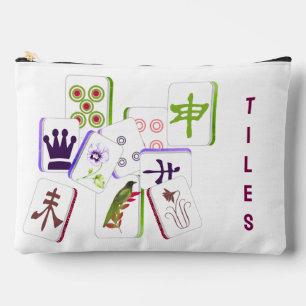 Sac à fermeture éclair pour tuiles de Mahjong