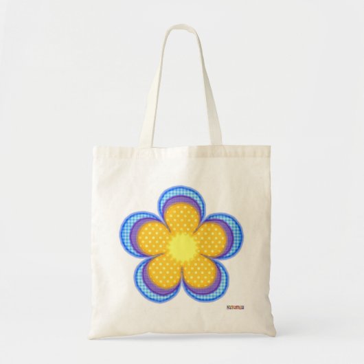 Sac à fleurs bleu bleu-blanc Polkadot (Devant)