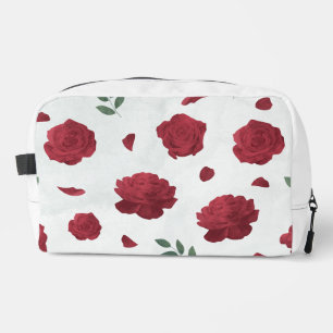 Sac à fleurs imprimées roses rouges coupé et cousu