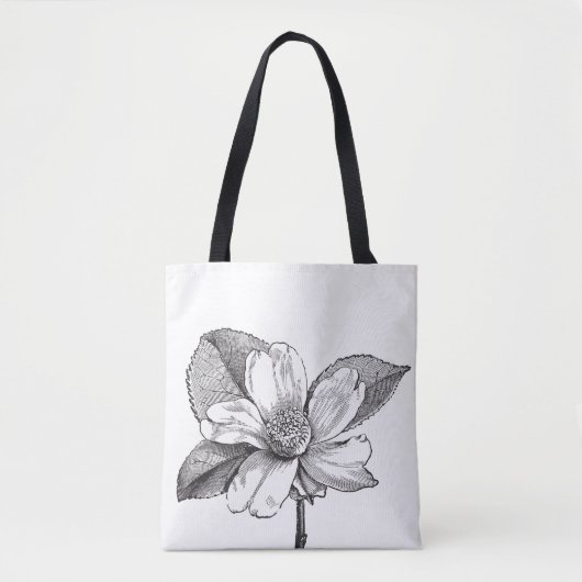 Sac à fleurs noir et blanc (Devant)