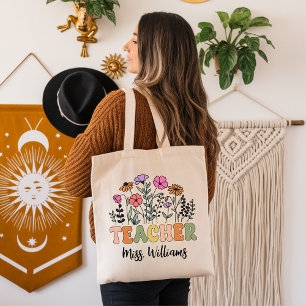 Sac à fleurs sauvages personnalisé pour enseignant