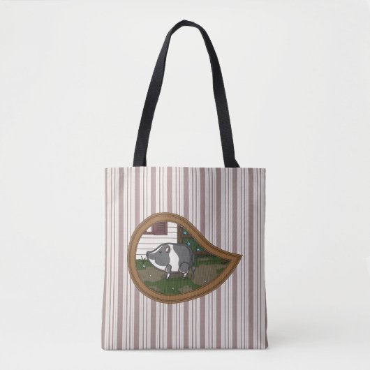 Sac à imprimé intégral Basil le Cochon (Devant)