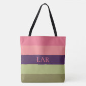 Sac à langer à monogramme rayé Pretty Posies (Devant)