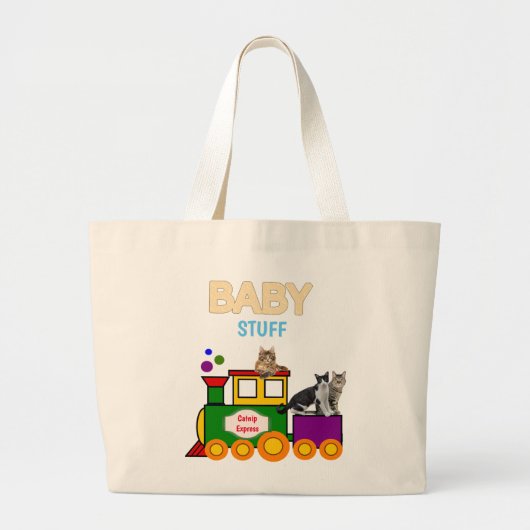 Sac à langer avec train Choo-Choo et chats (Devant)
