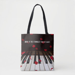 Sac à main à citation musicale sur touches de pian