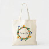 Sac à main à monogramme couronne de fleurs sauvage (Devant)