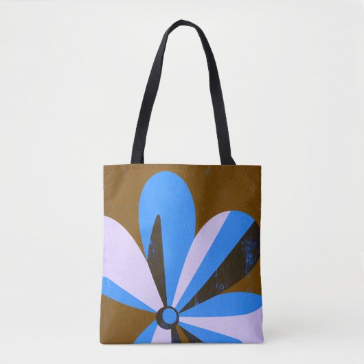 Sac à main abstrait fleur bleue moderne (Devant)