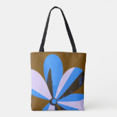 Sac à main abstrait fleur bleue moderne (Dos)