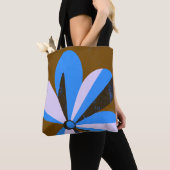 Sac à main abstrait fleur bleue moderne (De près)